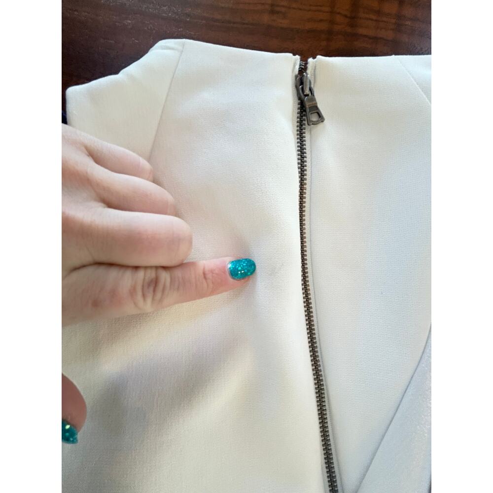 Alice + Olivia White Stephanie Ruffle Sheath Dress | Size 2 - Picture 8 of 8